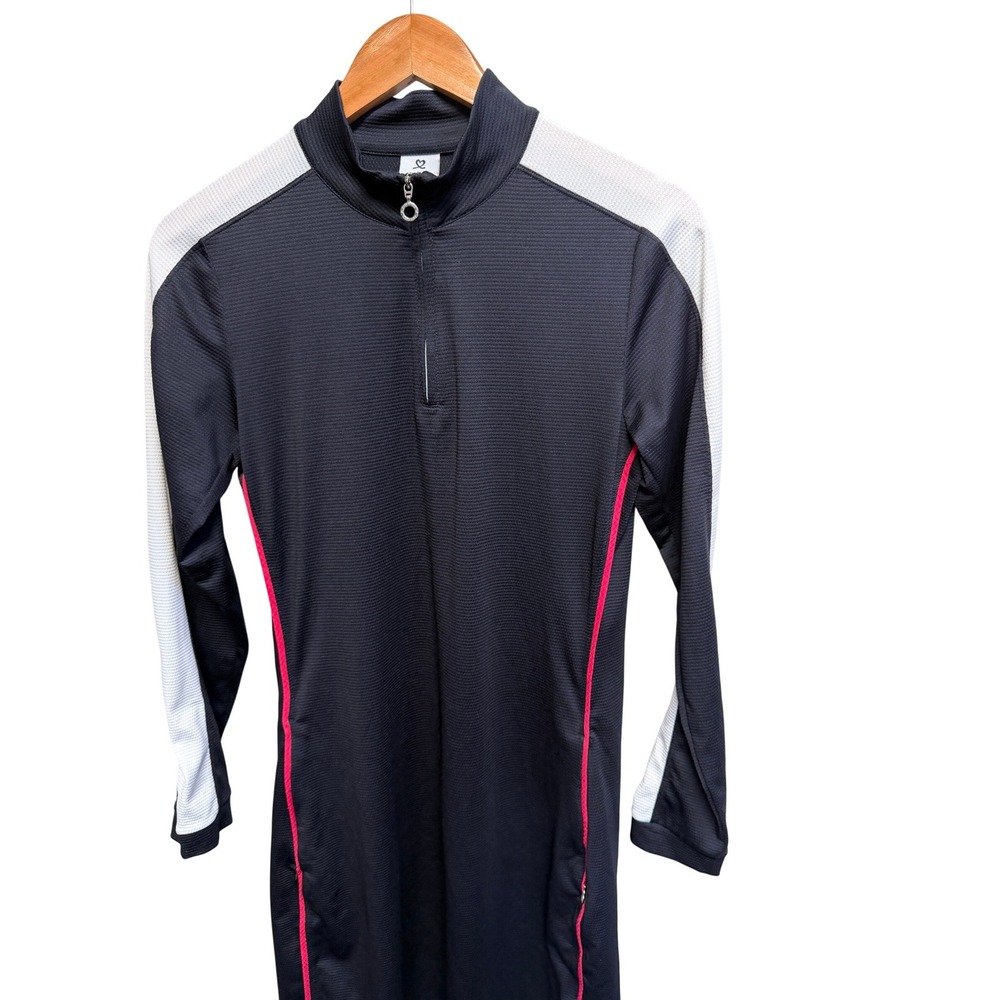 Daily Sports Womens Navy Blue Long Sleeve Quarter Zip Golf Dress Side Pockets S - Picture 4 of 9